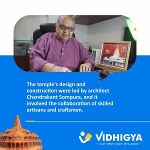 : The temple's design and construction were led by architect Chandrakant Sompura, and it involved the collaboration of skilled artisans and craftsmen. 